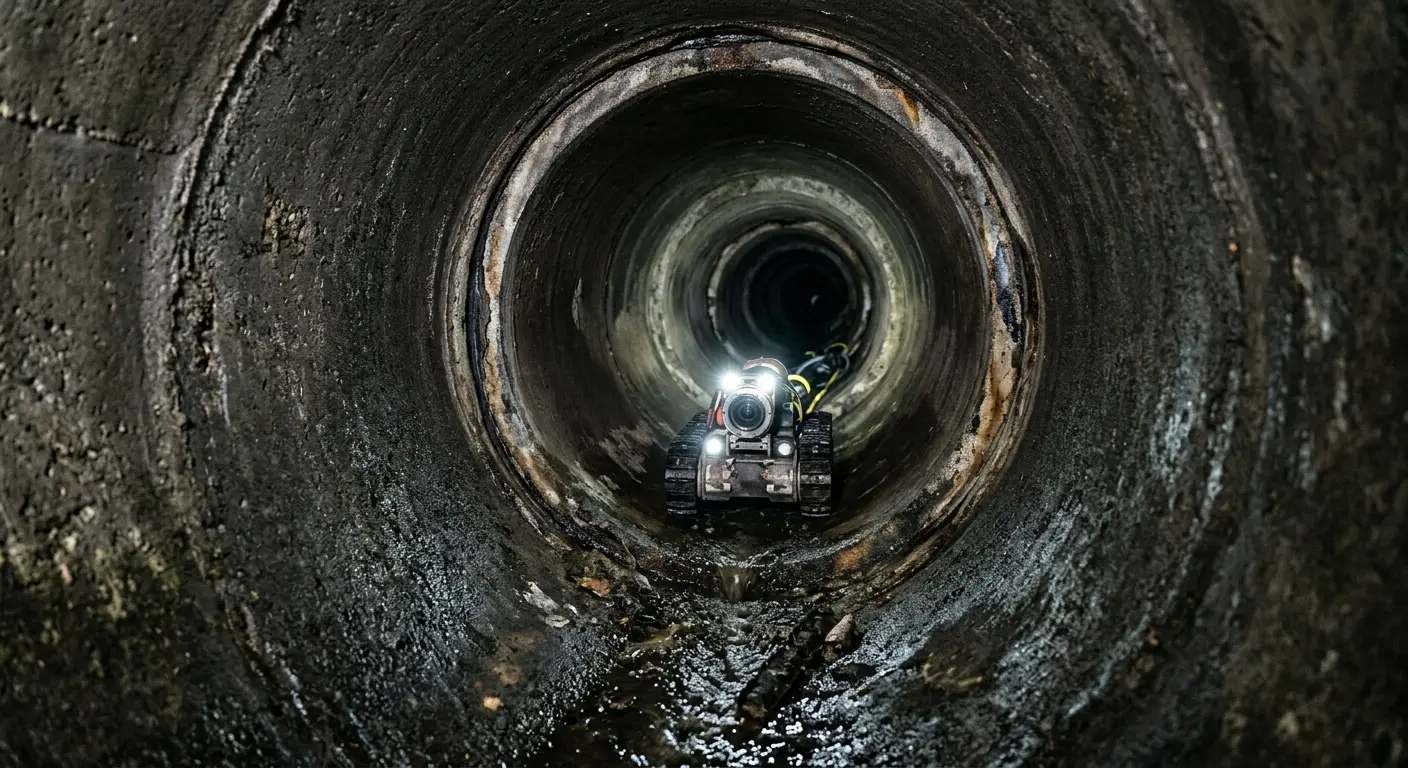 Robotic sewer camera inspecting pipe interior for Drain Snake Service in Black Diamond